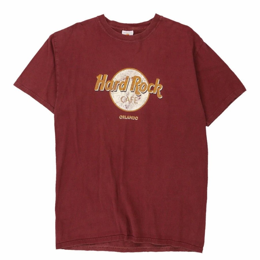 Vintage T-Shirts * | Vintage Orlando Hard Rock Cafe T-Shirt Medium Burgundy Cotton