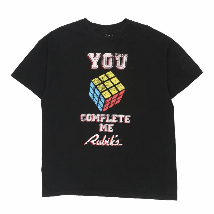 Vintage T-Shirts * | Vintage Rubiks T-Shirt Xl Black Cotton