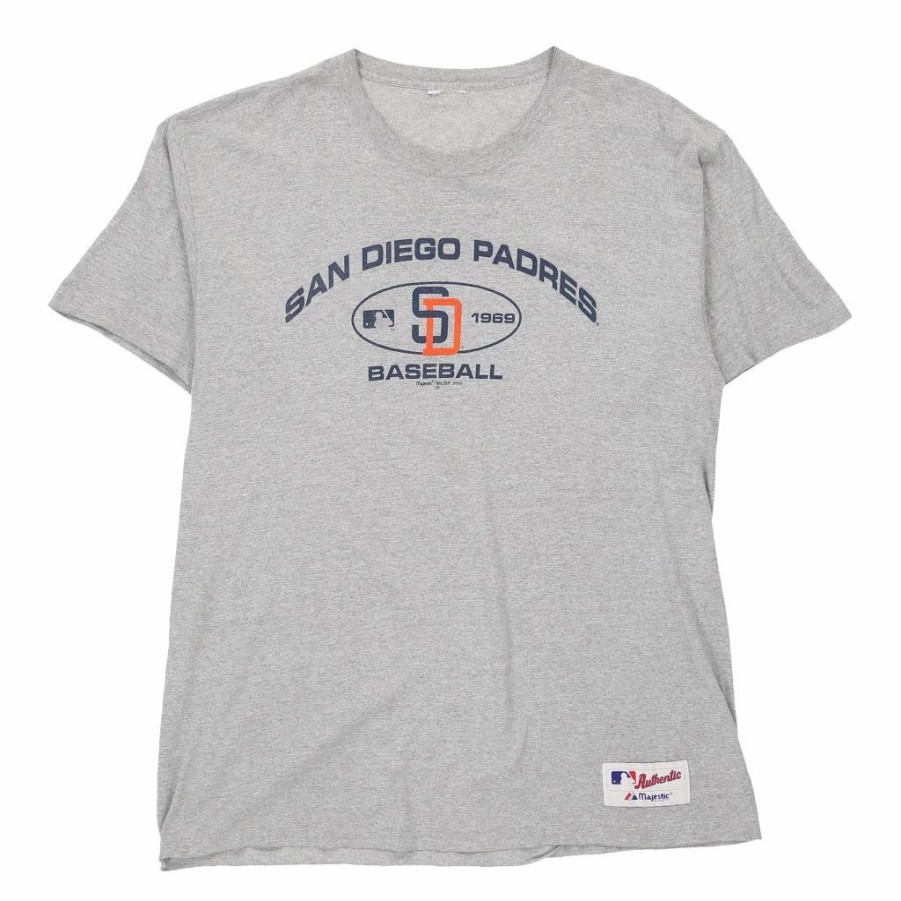 Vintage T-Shirts * | Vintage San Diego Pades Majestic T-Shirt 2Xl Grey Cotton