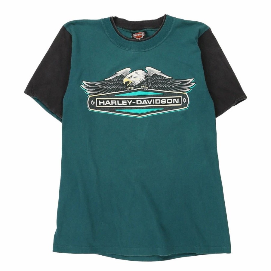 Vintage T-Shirts * | Vintage Tucson Harley Davidson T-Shirt Medium Green Cotton