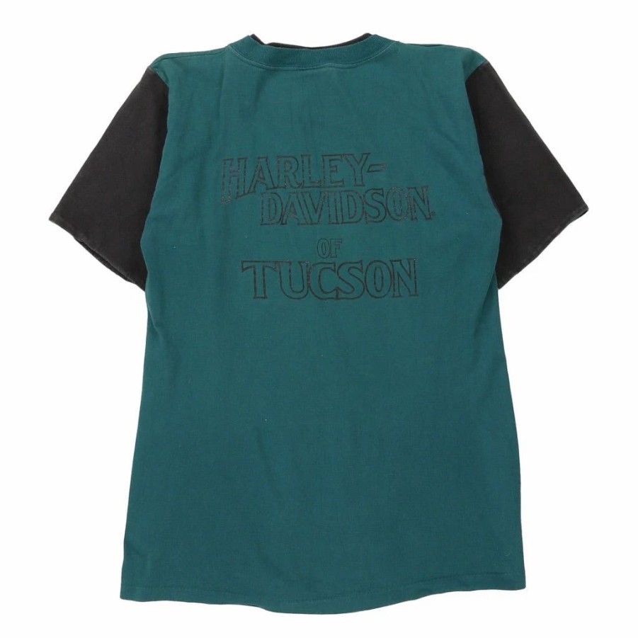 Vintage T-Shirts * | Vintage Tucson Harley Davidson T-Shirt Medium Green Cotton