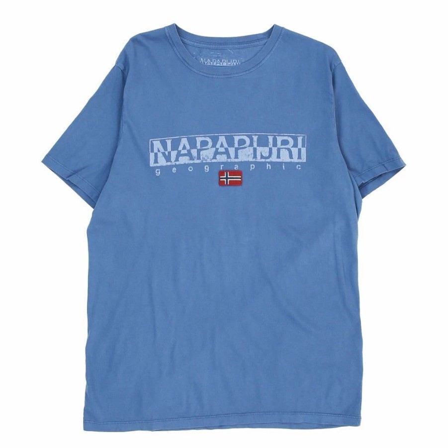 Vintage T-Shirts * | Vintage Napapijri T-Shirt Xl Blue Cotton