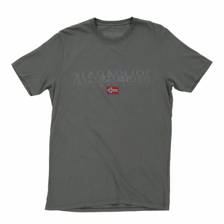 Vintage T-Shirts * | Vintage Napapijri T-Shirt Medium Grey Cotton