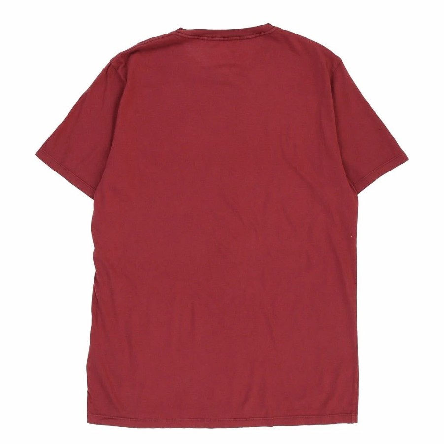 Vintage T-Shirts * | Vintage Napapijri T-Shirt Xl Burgundy Cotton