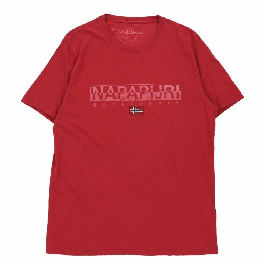 Vintage T-Shirts * | Vintage Napapijri T-Shirt Xl Red Cotton