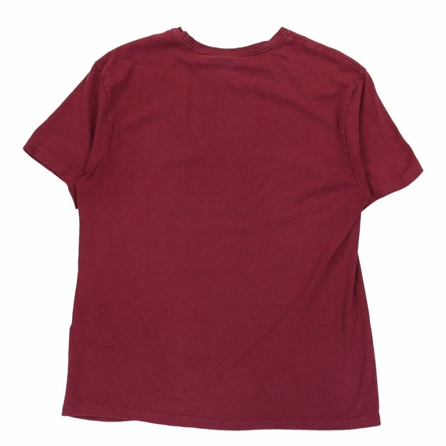 Vintage T-Shirts * | Vintage Ralph Lauren T-Shirt Medium Burgundy Cotton