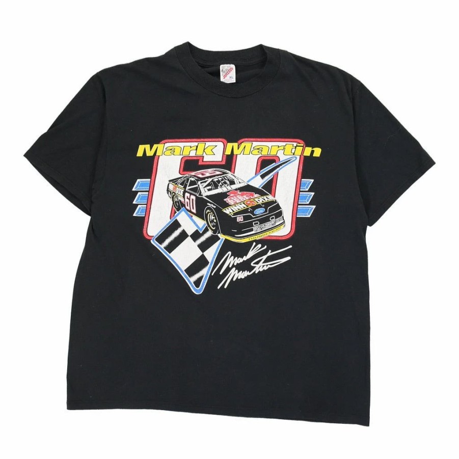 Vintage T-Shirts * | Vintage Mark Martin #60 Jerzees T-Shirt Xl Black Cotton