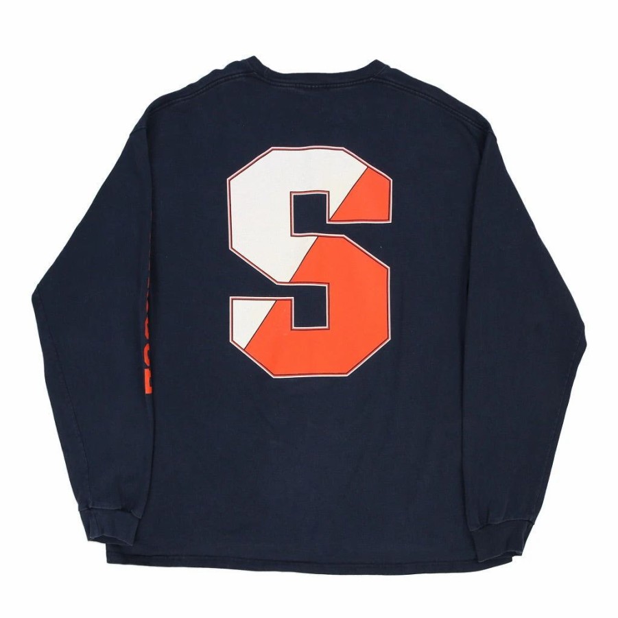 Vintage T-Shirts * | Vintage Syracuse Champion Long Sleeve T-Shirt Xl Blue Cotton