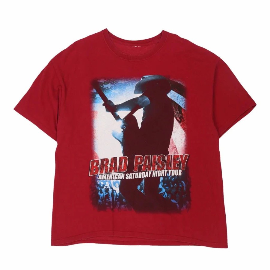 Vintage T-Shirts * | Vintage Brad Paisley Tour 2010 Unbranded T-Shirt 2Xl Red Cotton