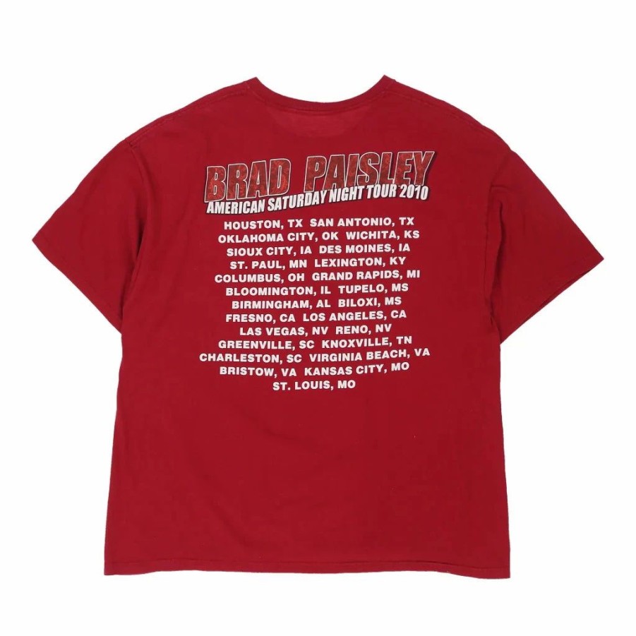 Vintage T-Shirts * | Vintage Brad Paisley Tour 2010 Unbranded T-Shirt 2Xl Red Cotton