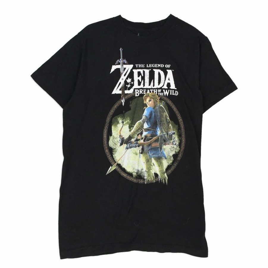 Vintage T-Shirts * | Vintage Breath Of The Wind The Legend Of Zelda T-Shirt Small Black Cotton