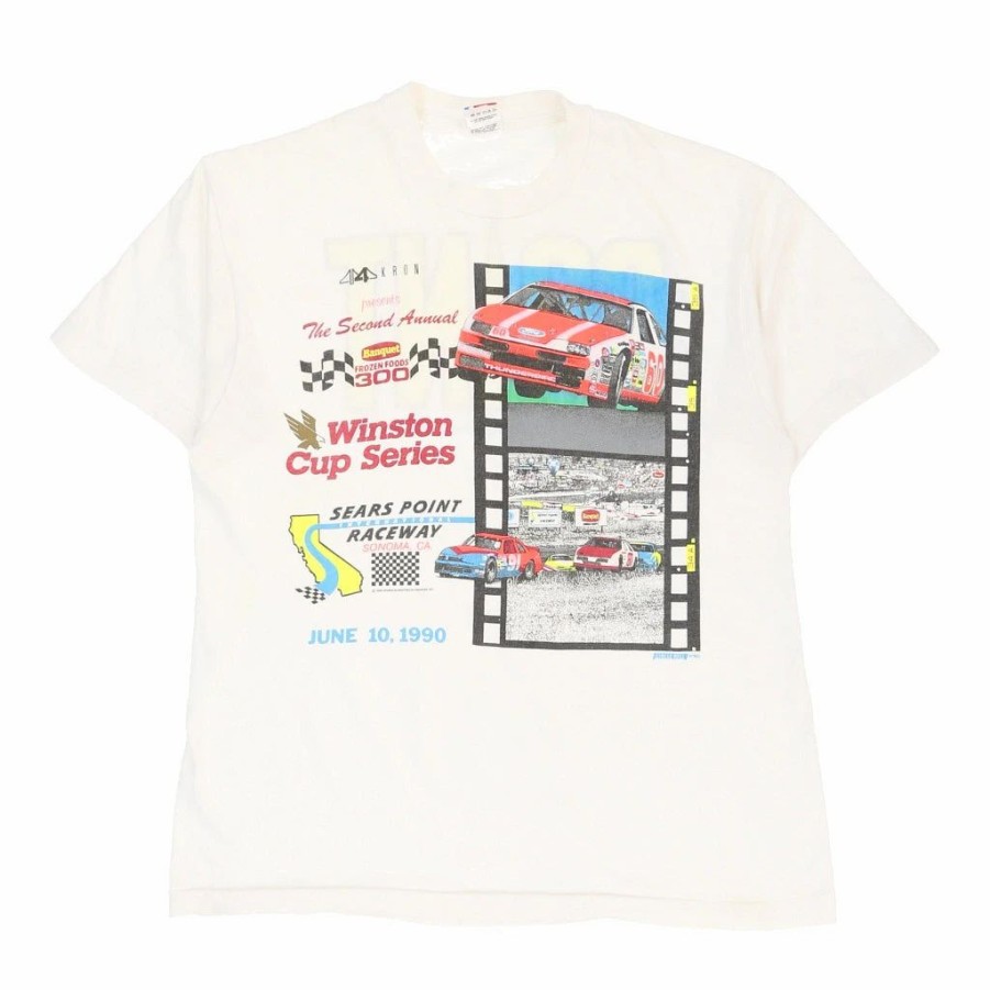 Vintage T-Shirts * | Vintage Winston Cup Series 1990 Fruit Of The Loom T-Shirt Large White Cotton