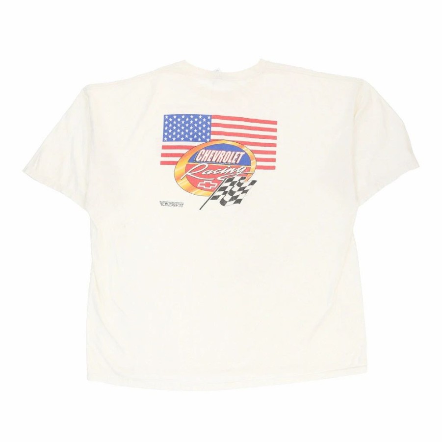 Vintage T-Shirts * | Vintage Chevrolet Racing Gildan T-Shirt 4Xl White Cotton