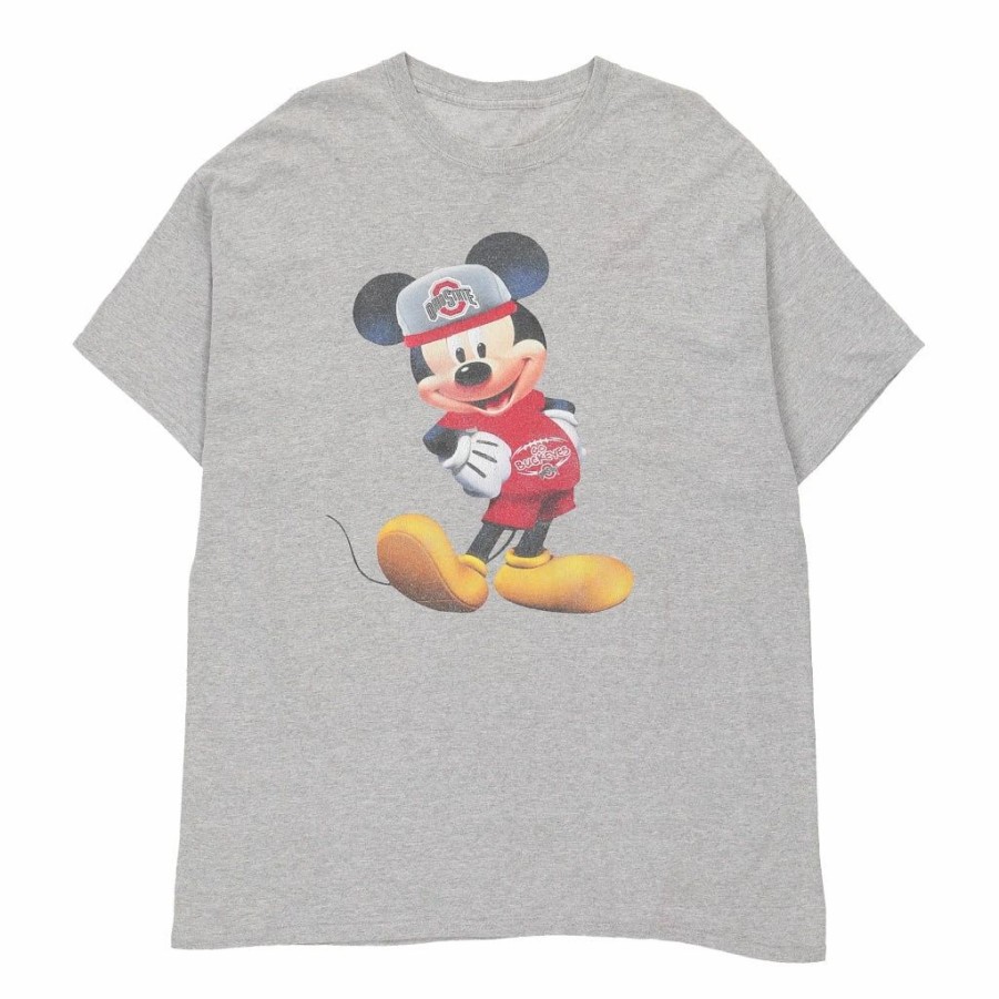 Vintage T-Shirts * | Vintage Mickey Mouse Ohio State Unbranded T-Shirt 2Xl Grey Cotton