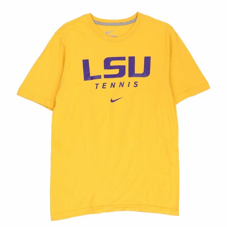 Vintage T-Shirts * | Vintage Lsu Tennis Nike T-Shirt Small Yellow Cotton