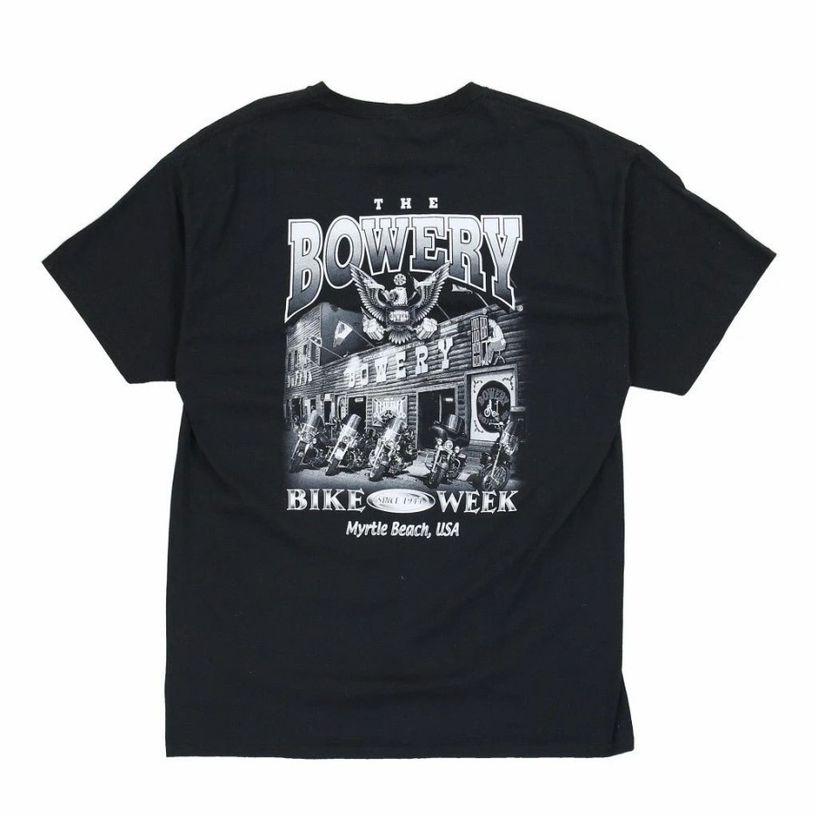 Vintage T-Shirts * | Vintage The Bowery Bike Week Jerzees T-Shirt Xl Black Cotton