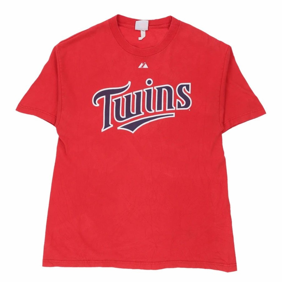 Vintage T-Shirts * | Vintage Minnesota Twins Majestic T-Shirt Large Red Cotton