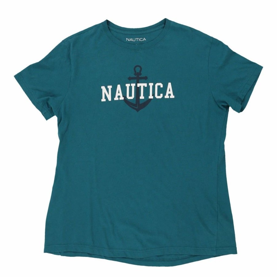 Vintage T-Shirts * | Vintage Nautica T-Shirt Medium Blue Cotton