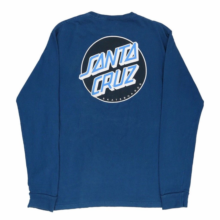 Vintage T-Shirts * | Vintage Santa Cruz Long Sleeve T-Shirt Medium Blue Cotton