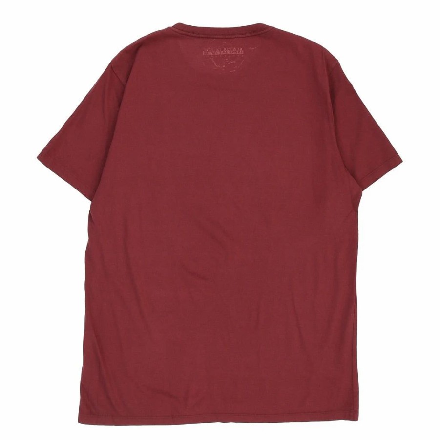 Vintage T-Shirts * | Vintage Napapijri T-Shirt Xl Burgundy Cotton