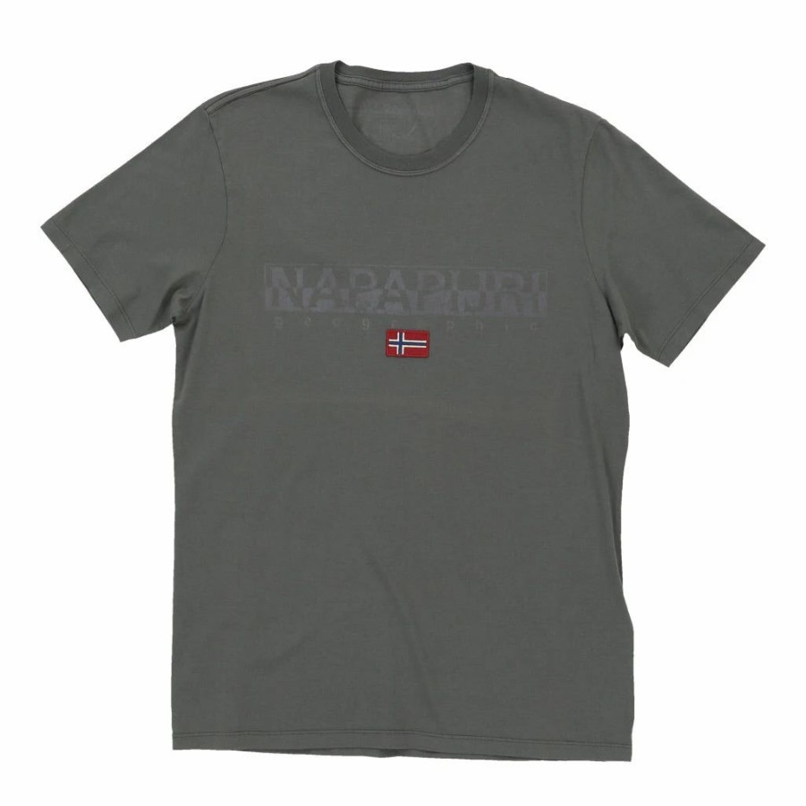 Vintage T-Shirts * | Vintage Napapijri T-Shirt Medium Grey Cotton