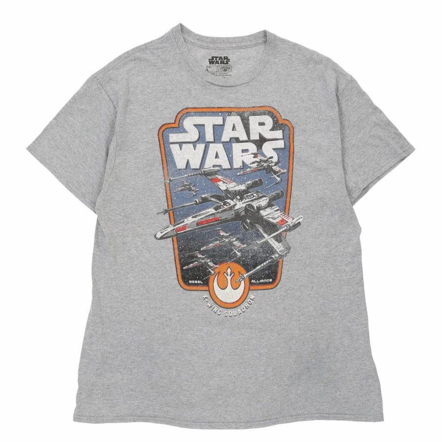 Vintage T-Shirts * | Vintage Star Wars T-Shirt Large Grey Cotton