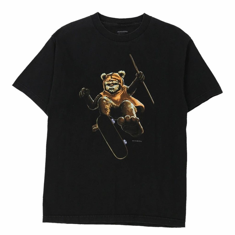 Vintage T-Shirts * | Vintage Skate Mental T-Shirt Medium Black Cotton