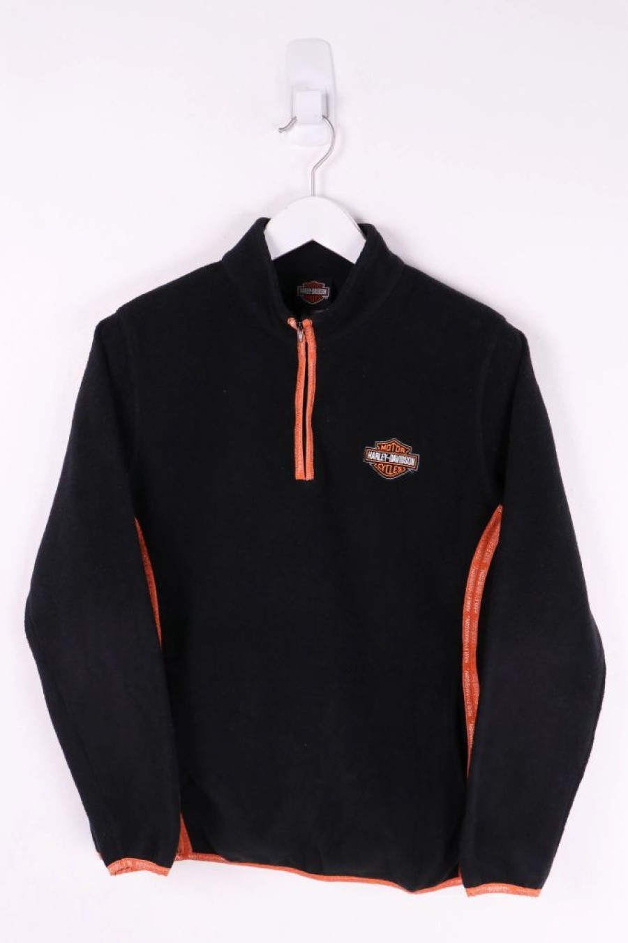 1/4 Zip Sweaters * | Restated Vintage Vintage Harley Davidson 1/4 Zip Fleece Large