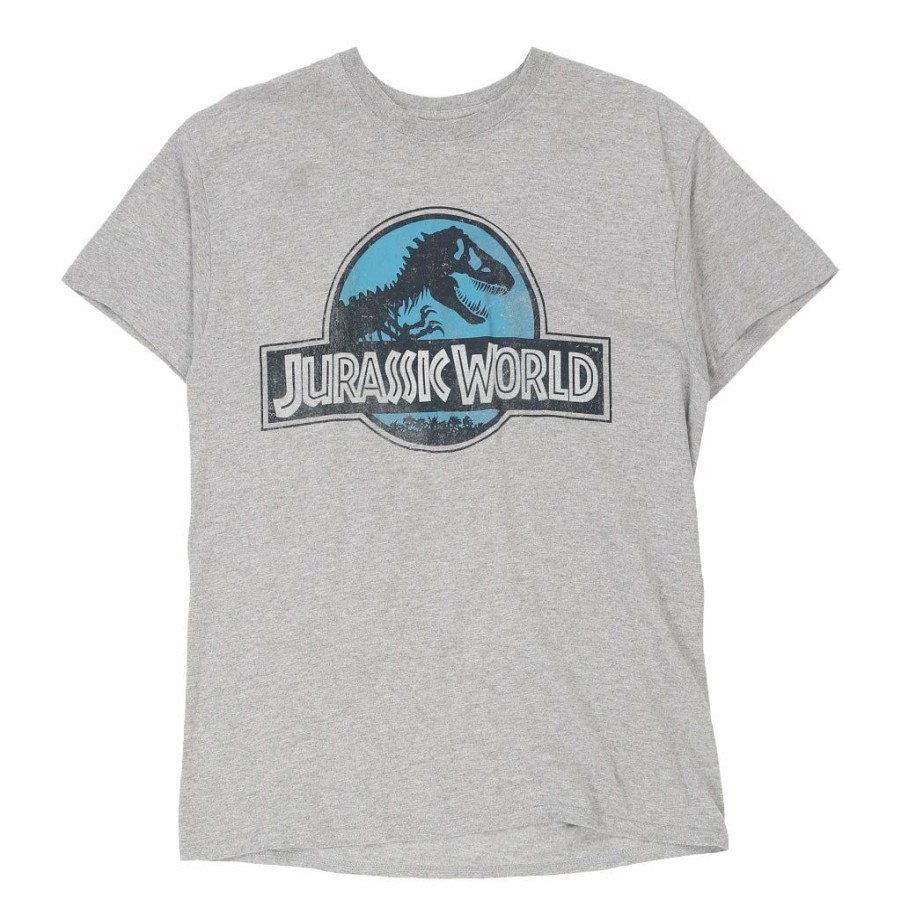 Vintage T-Shirts * | Vintage Jurassic World Unbranded T-Shirt Large Grey Cotton