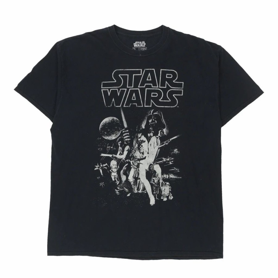 Vintage T-Shirts * | Vintage Star Wars Star Wars T-Shirt Large Black Cotton