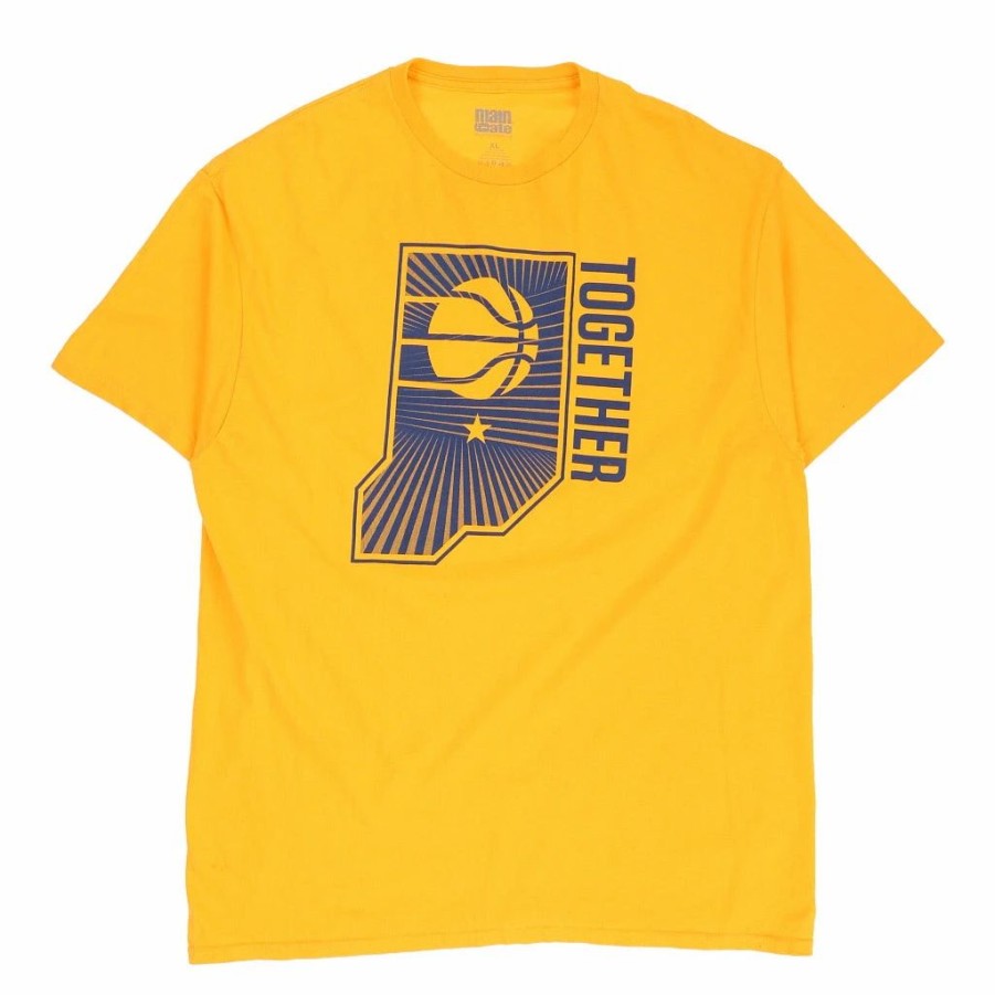 Vintage T-Shirts * | Vintage Indiana Pacers Main Gate T-Shirt Xl Yellow Cotton