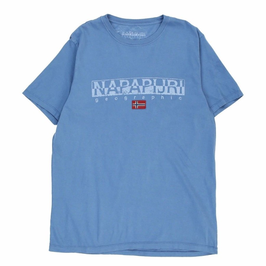 Vintage T-Shirts * | Vintage Napapijri T-Shirt Xl Blue Cotton