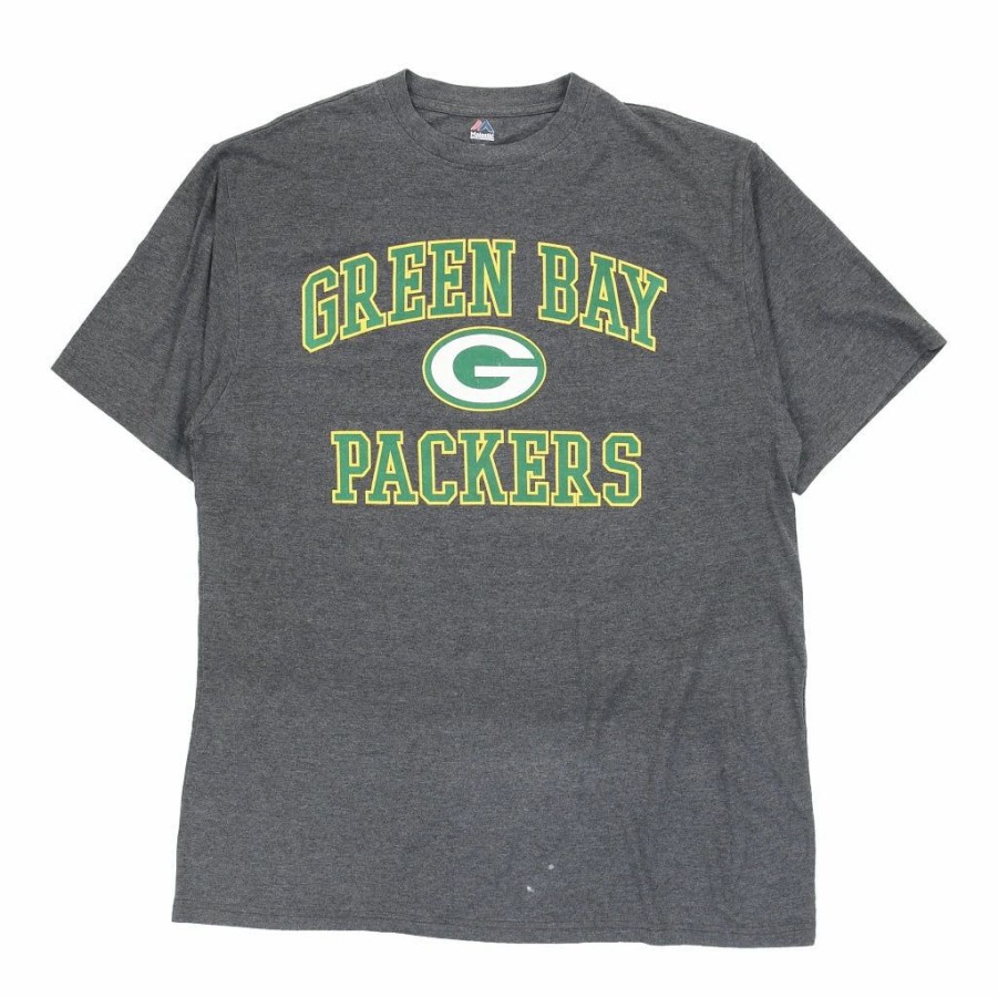 Vintage T-Shirts * | Vintage Green Bay Packers Majestic T-Shirt Xl Grey Cotton