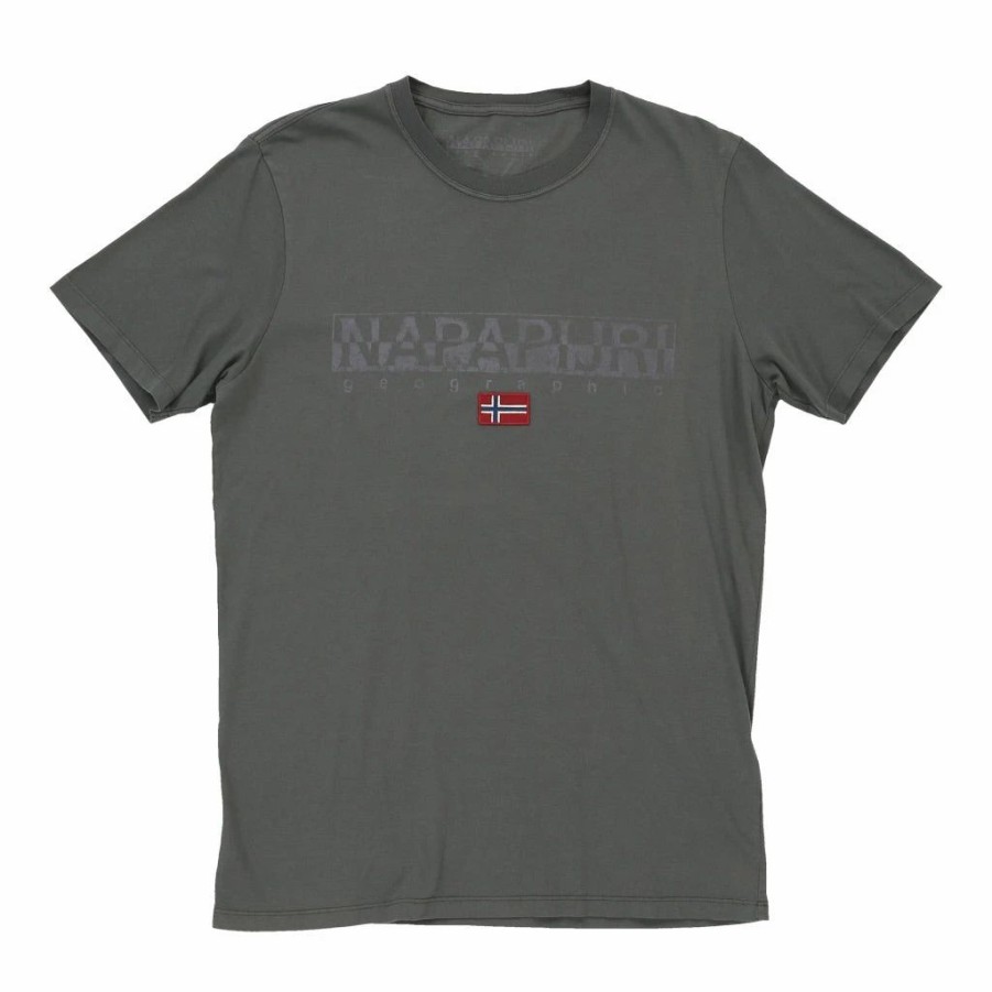 Vintage T-Shirts * | Vintage Napapijri T-Shirt Medium Grey Cotton