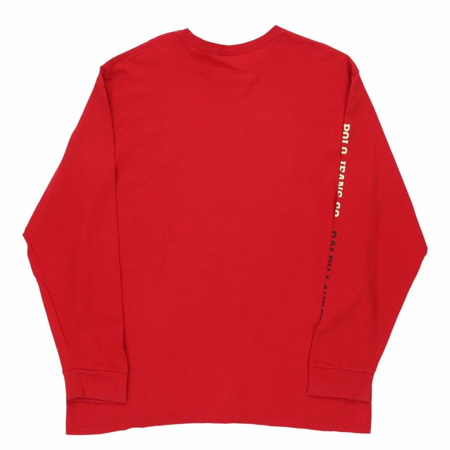 Vintage T-Shirts * | Vintage Ralph Lauren Long Sleeve T-Shirt Xl Red Cotton