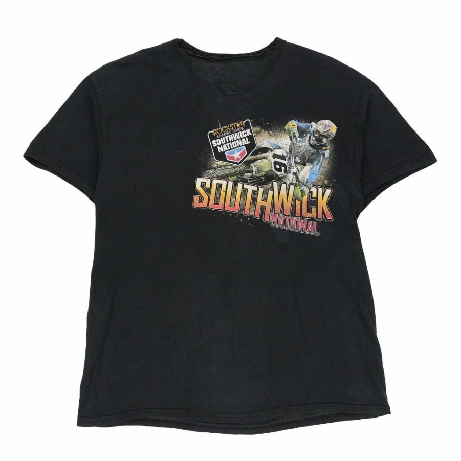 Vintage T-Shirts * | Pre-Loved Southwick National Unbranded T-Shirt Large Black Cotton