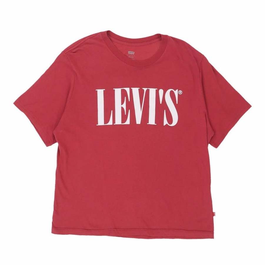 Vintage T-Shirts * | Vintage Levis T-Shirt Medium Red Cotton