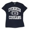 Vintage T-Shirts * | Vintage Evergreen Cougars Gildan T-Shirt Medium Blue Cotton