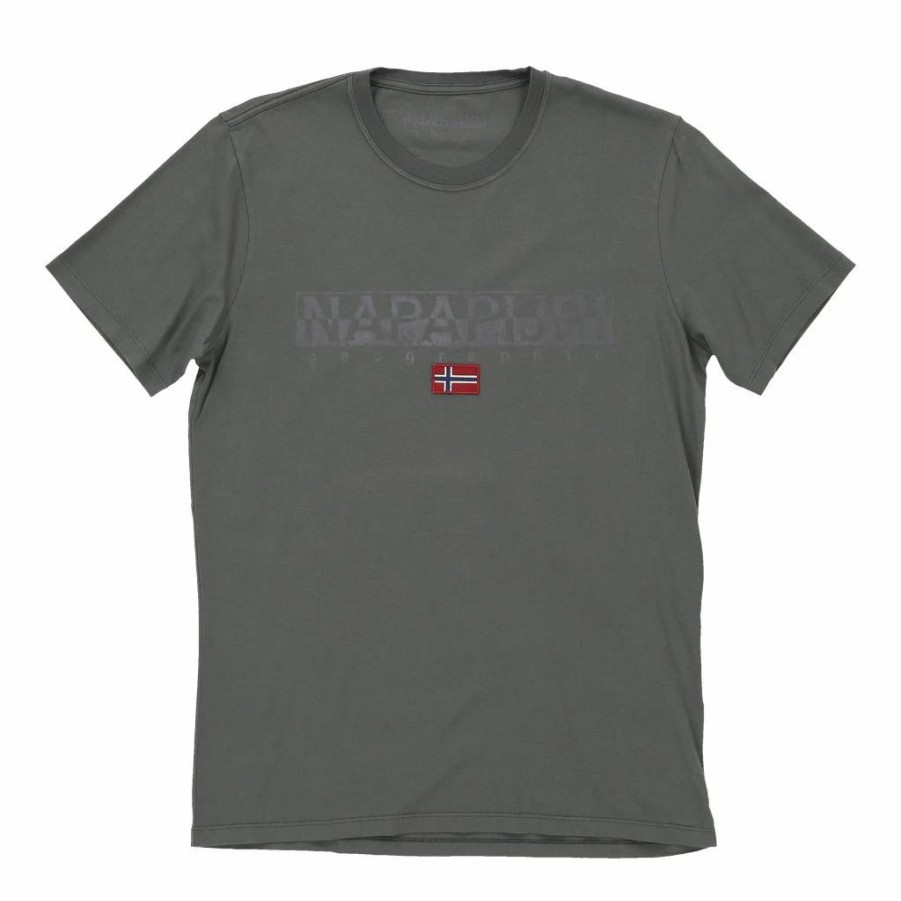 Vintage T-Shirts * | Vintage Napapijri T-Shirt Medium Grey Cotton