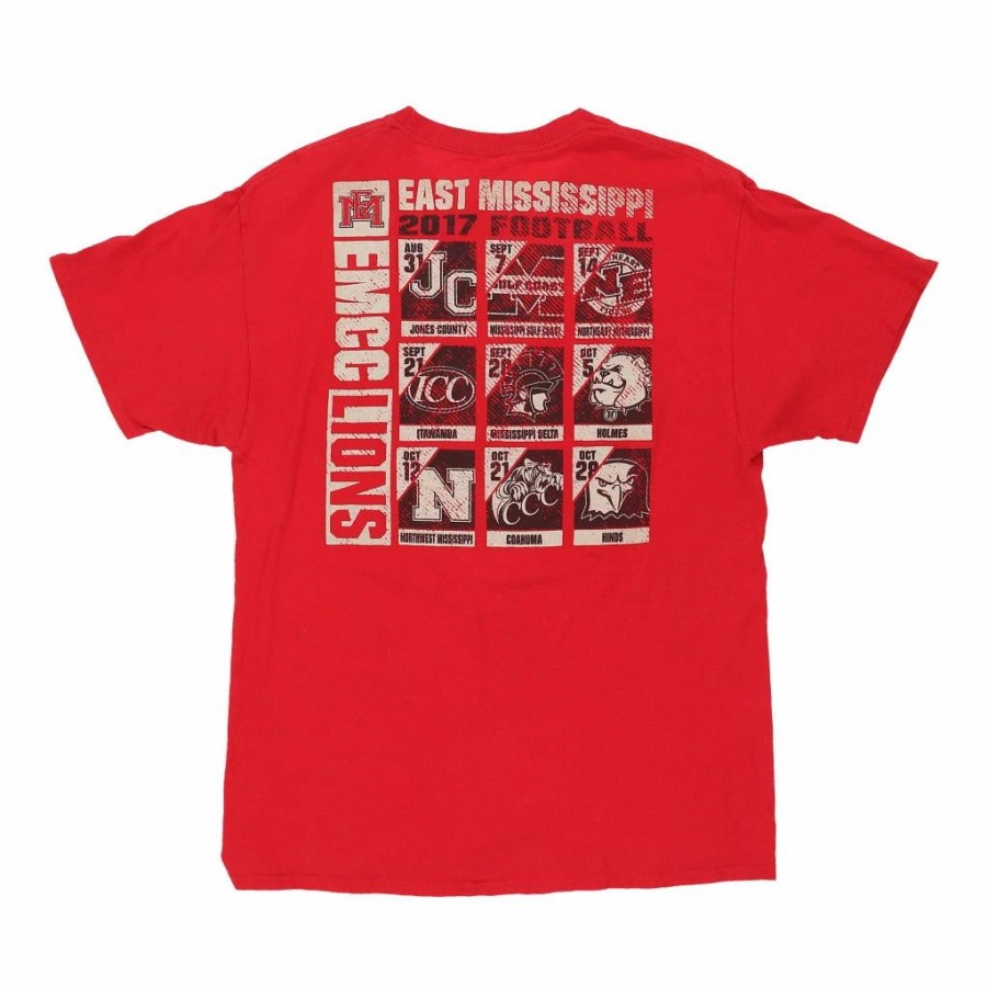 Vintage T-Shirts * | Vintage East Mississippi Lions 2017 Champion T-Shirt Large Red Cotton