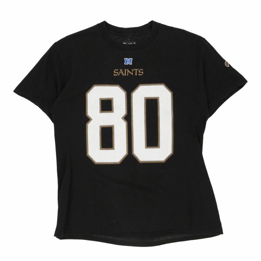 Vintage T-Shirts * | Vintage New Orleans Saints Nfl T-Shirt Medium Black Cotton