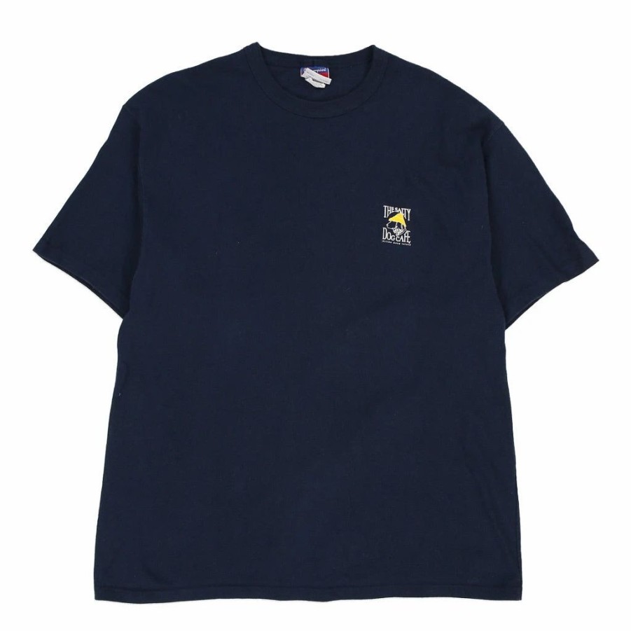 Vintage T-Shirts * | Vintage Champion T-Shirt Large Blue Cotton