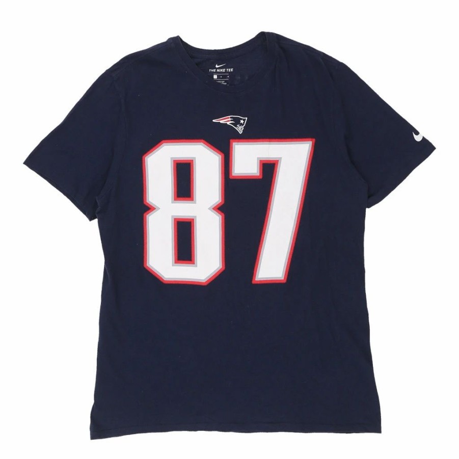 Vintage T-Shirts * | Vintage New England Patriots Nike T-Shirt Large Navy Cotton