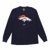 Vintage T-Shirts * | Vintage Denver Broncos Reebok Long Sleeve T-Shirt Medium Blue Cotton