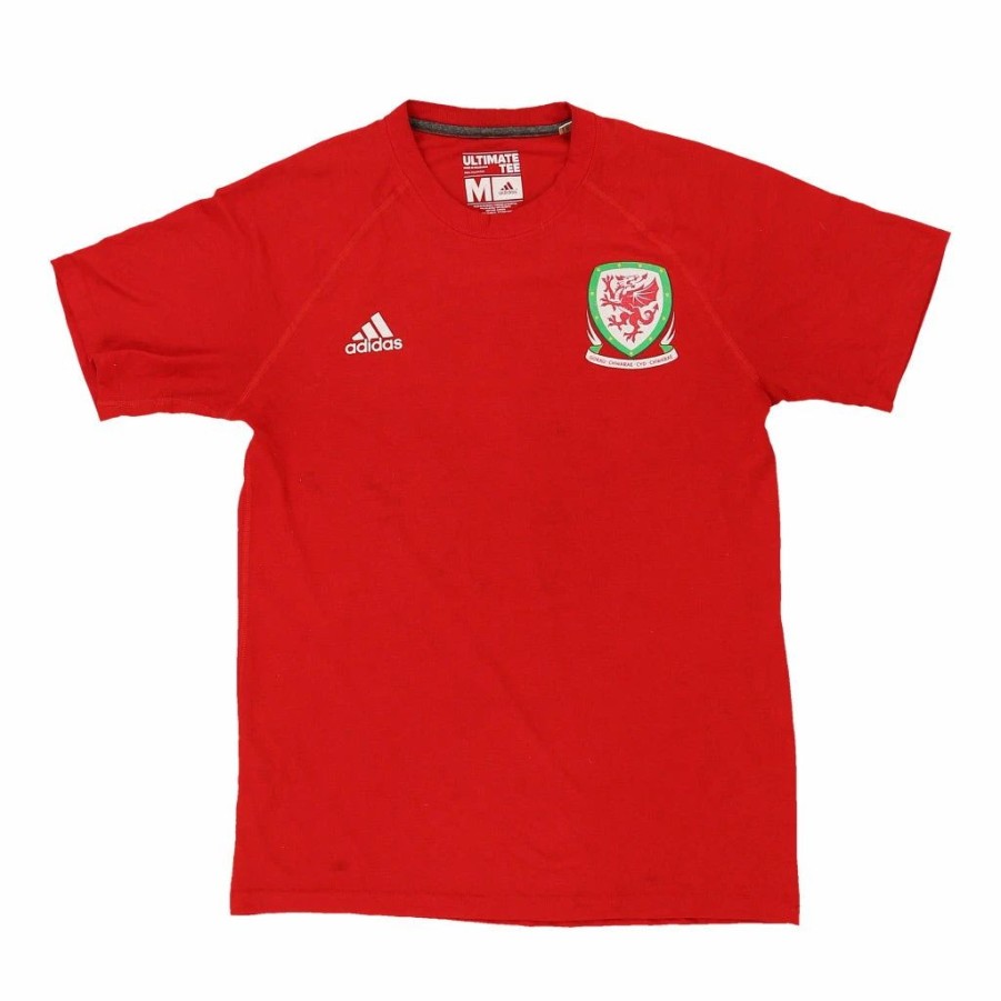 Vintage T-Shirts * | Vintage Wales Adidas T-Shirt Medium Red Cotton