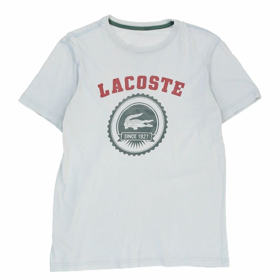 Vintage T-Shirts * | Vintage Lacoste T-Shirt Small Grey Cotton