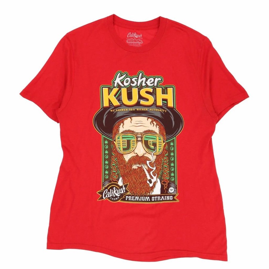 Vintage T-Shirts * | Vintage Kosher Kush Cali Kush T-Shirt Medium Red Cotton