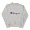 Vintage T-Shirts * | Vintage Champion Long Sleeve T-Shirt Large Grey Cotton