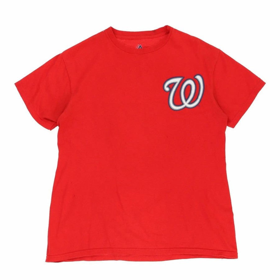 Vintage T-Shirts * | Vintage Majestic T-Shirt Medium Red Cotton