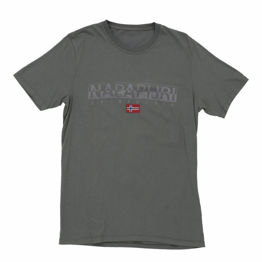 Vintage T-Shirts * | Vintage Napapijri T-Shirt Medium Grey Cotton